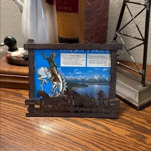 Rustic Cowboy's Prayer Picture Frame